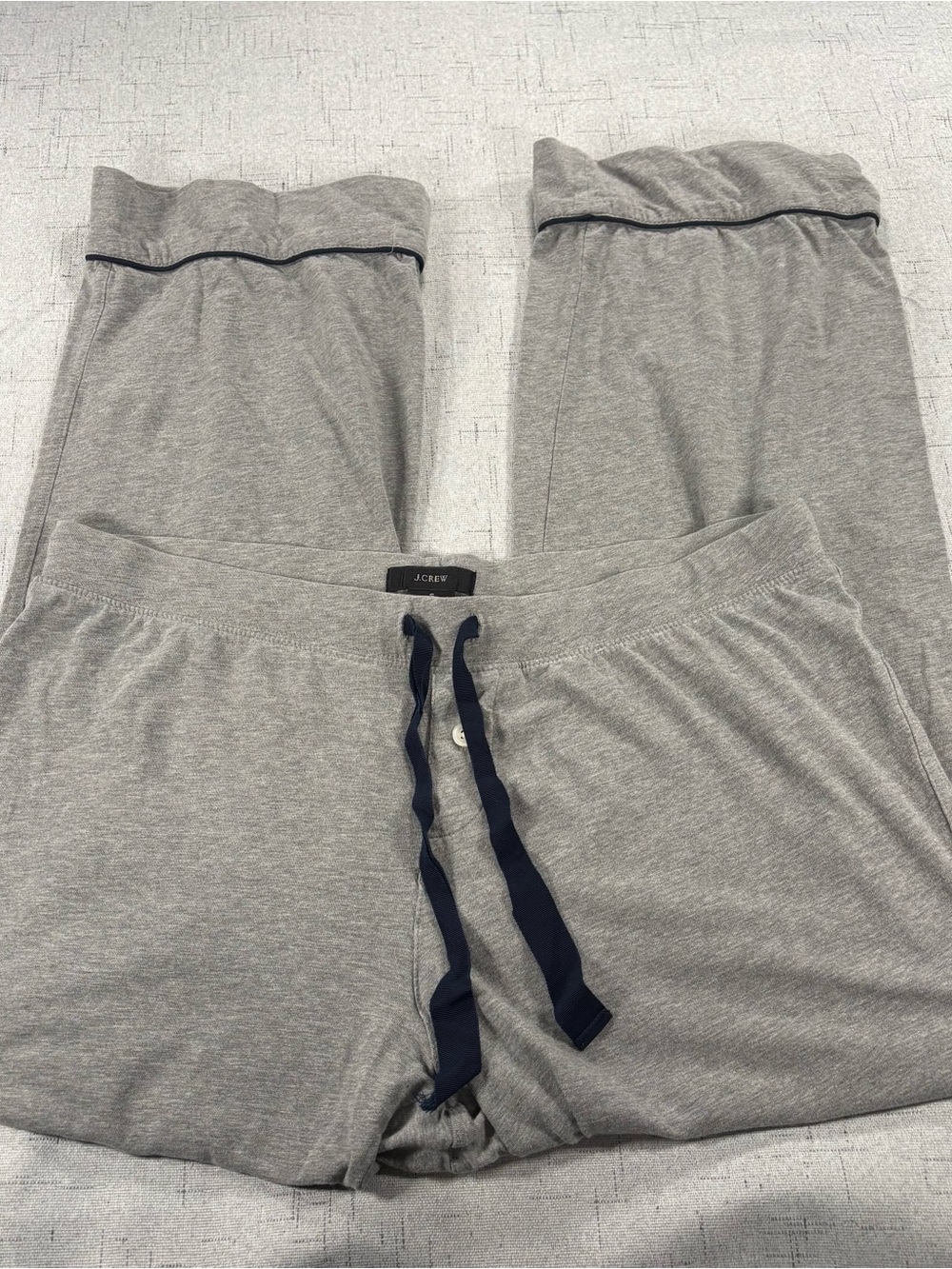 J. Crew Women’s Gray Lounge Pants with Navy Drawstring